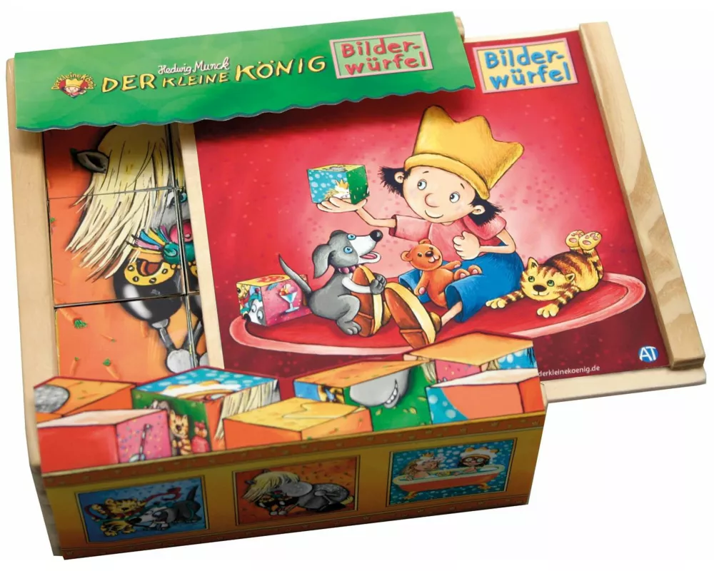 Holz-Bilderwürfel "Der kleine König"