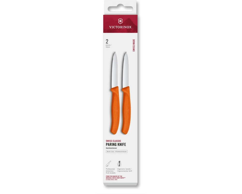 Victorinox Messer-Set Swiss Classic, 8 cm, Orange, 2 Stück