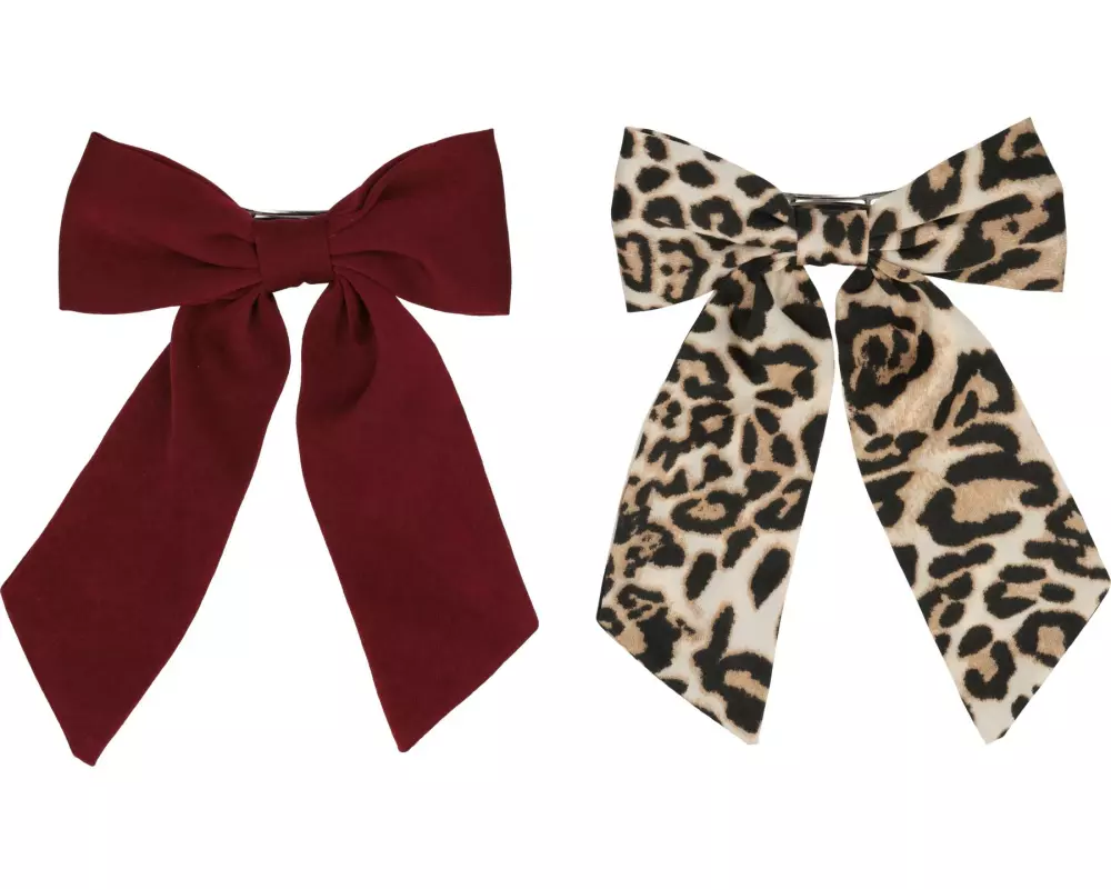 Trisa Accessoires Schleife auf Barrette Set Bordeaux/Leo