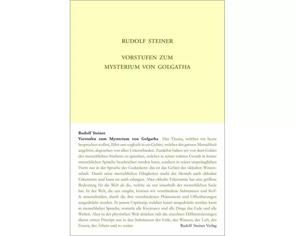 Vorstufen zum Mysterium von Golgatha