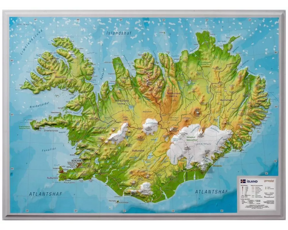 Relief Island klein 1:500.000