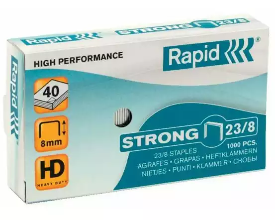 Rapid Heftklammern Strong, 23/8, 1000 Stück