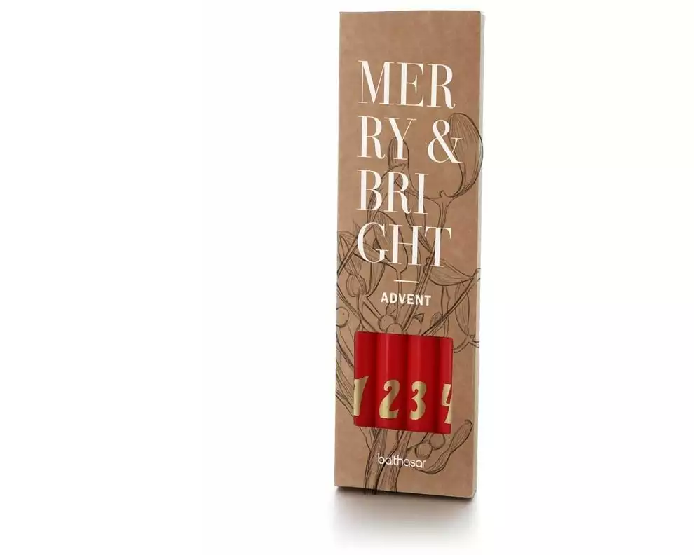 balthasar Weihnachtskerze Advent Rot