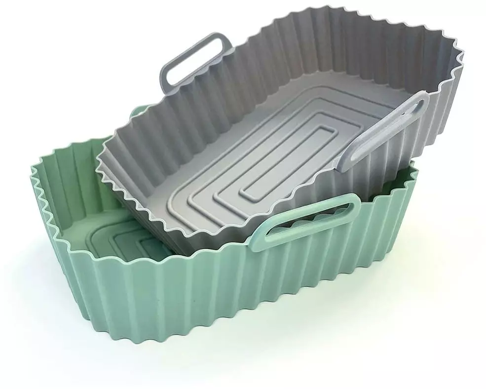 GOURMETmaxx Auflaufform-Set 2 Stück Eckig, Grau/Mint,1500 ml