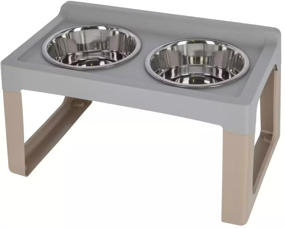 Kerbl Futternapfständer Erhöhter MDF Edelstahl 2 x 2000 ml