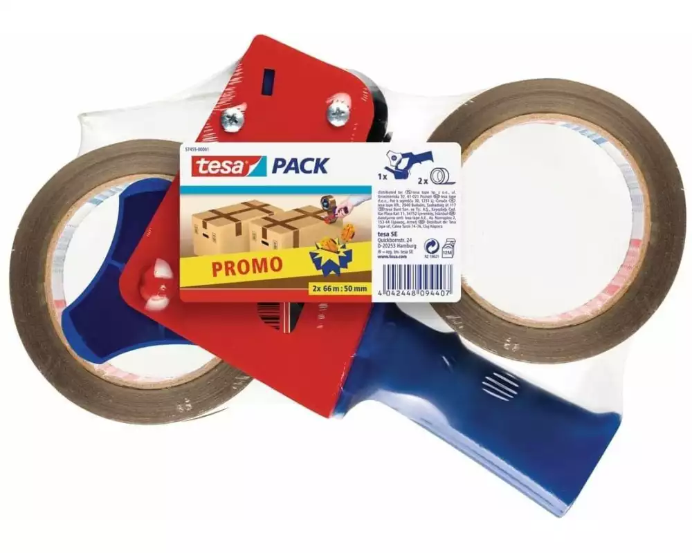 tesa Packbandabroller mit 2 Klebebandrollen