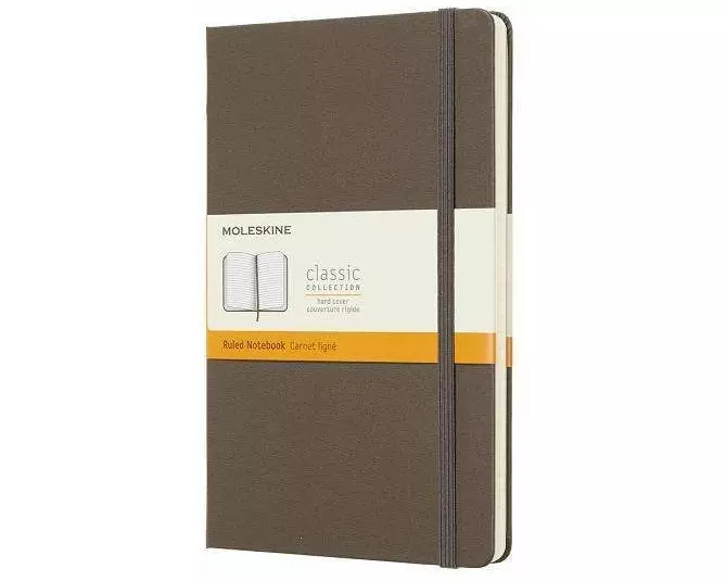 Moleskine Notebook L/A5, Ruled, Hard Cover, Earth Brown