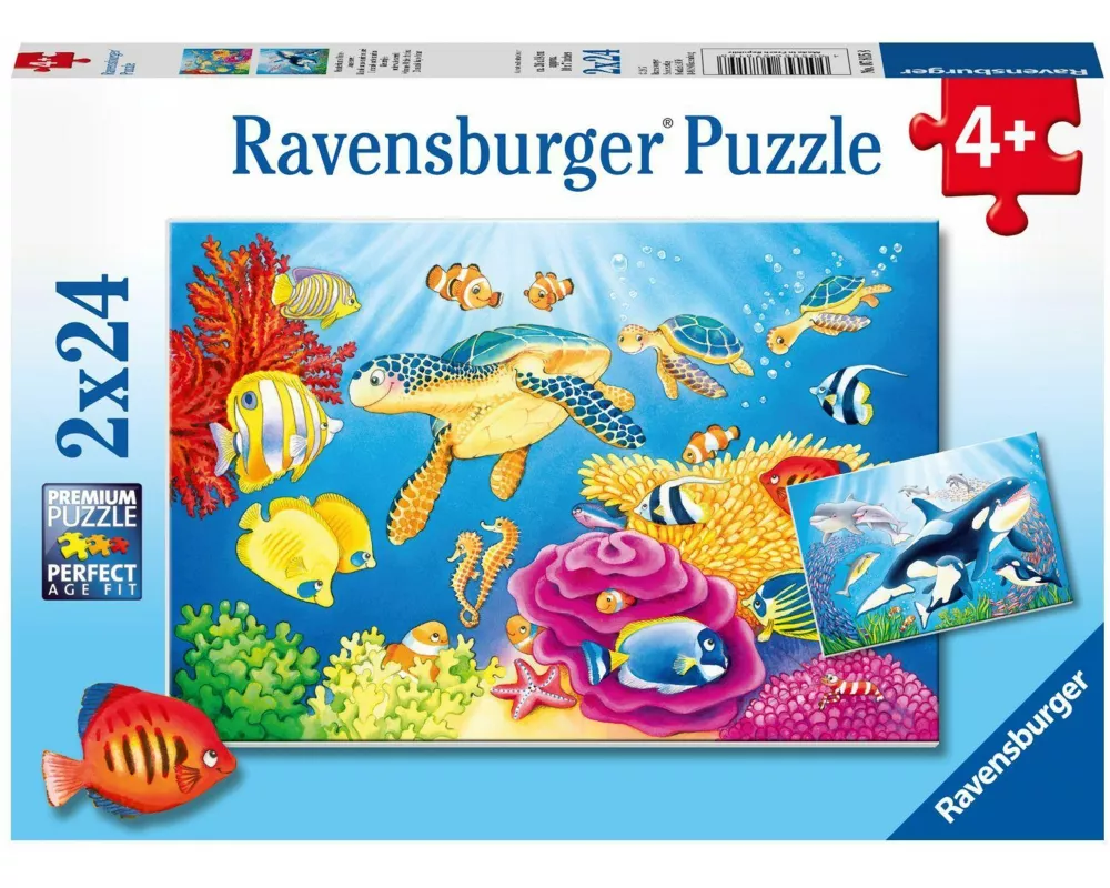 Kinderpuzzle 2x24 Teile - Kunterbunte Unterwasserwelt