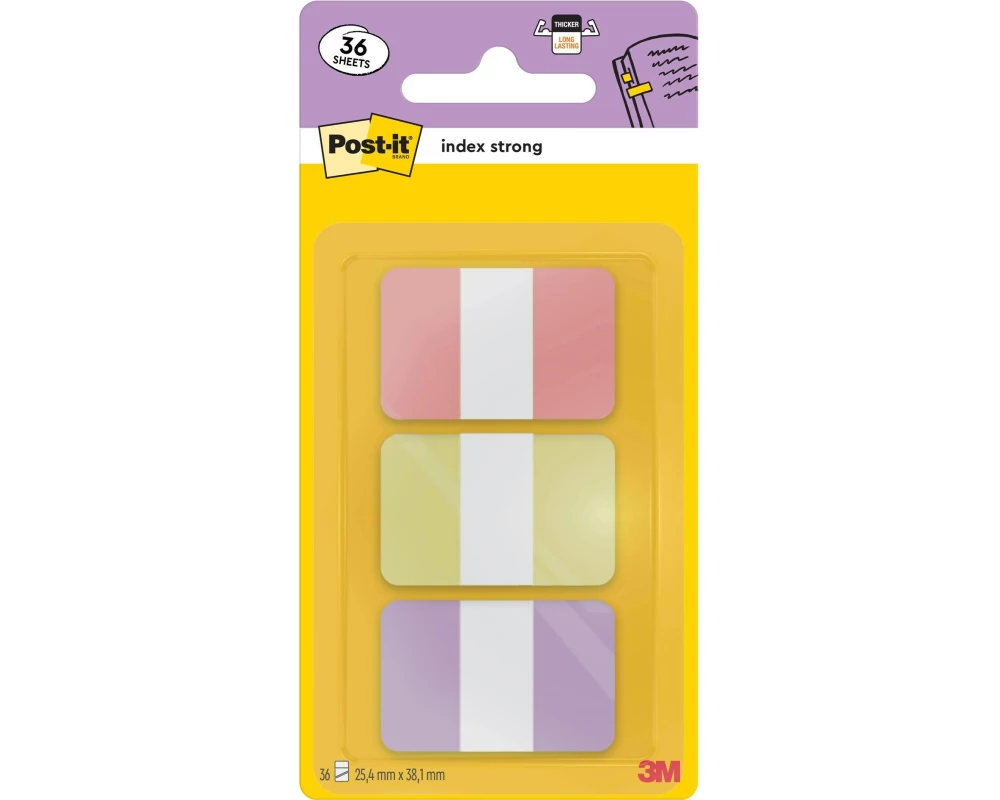Post-it 3M Index Strong Mehrfarbig, 3 Stück