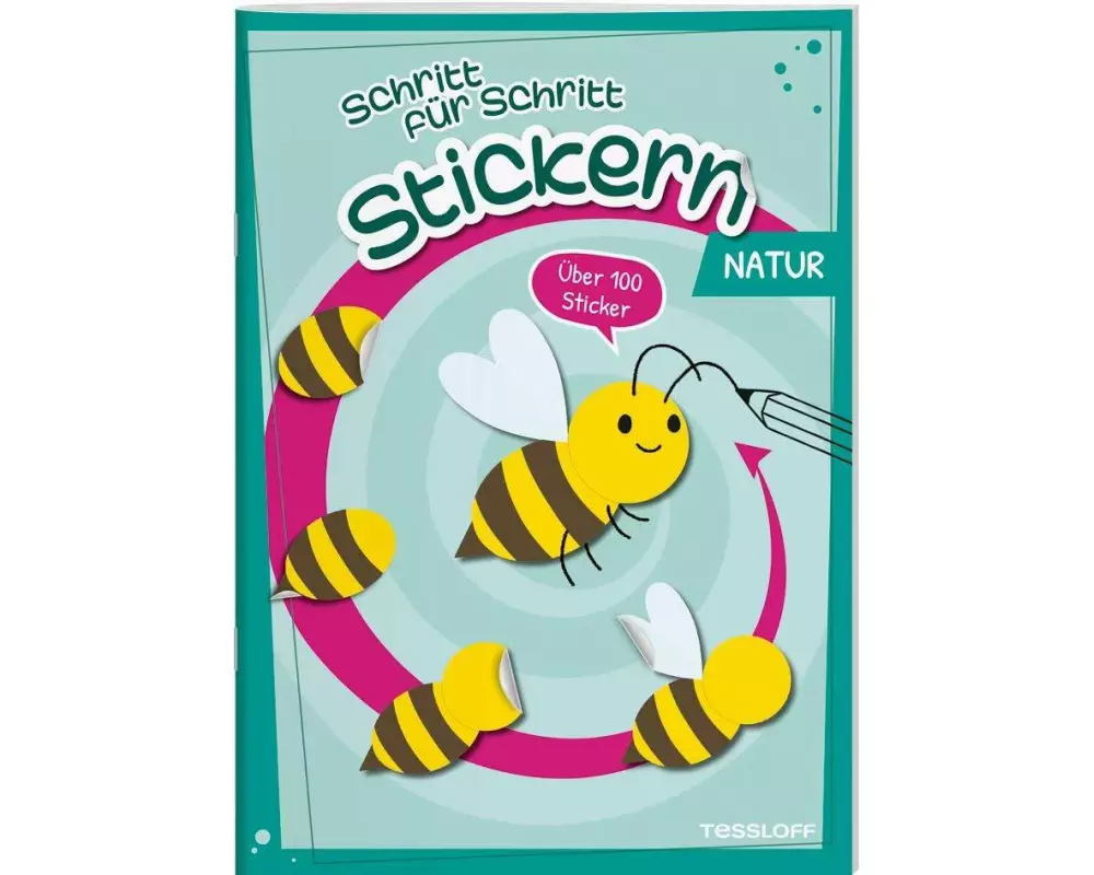 Stickern Schritt für Schritt. Natur
