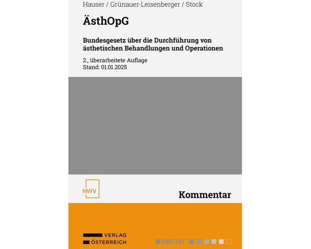 ÄsthOpG Bundesgesetz über die Durchführung von ästhetischen Behandlungen und Operationen