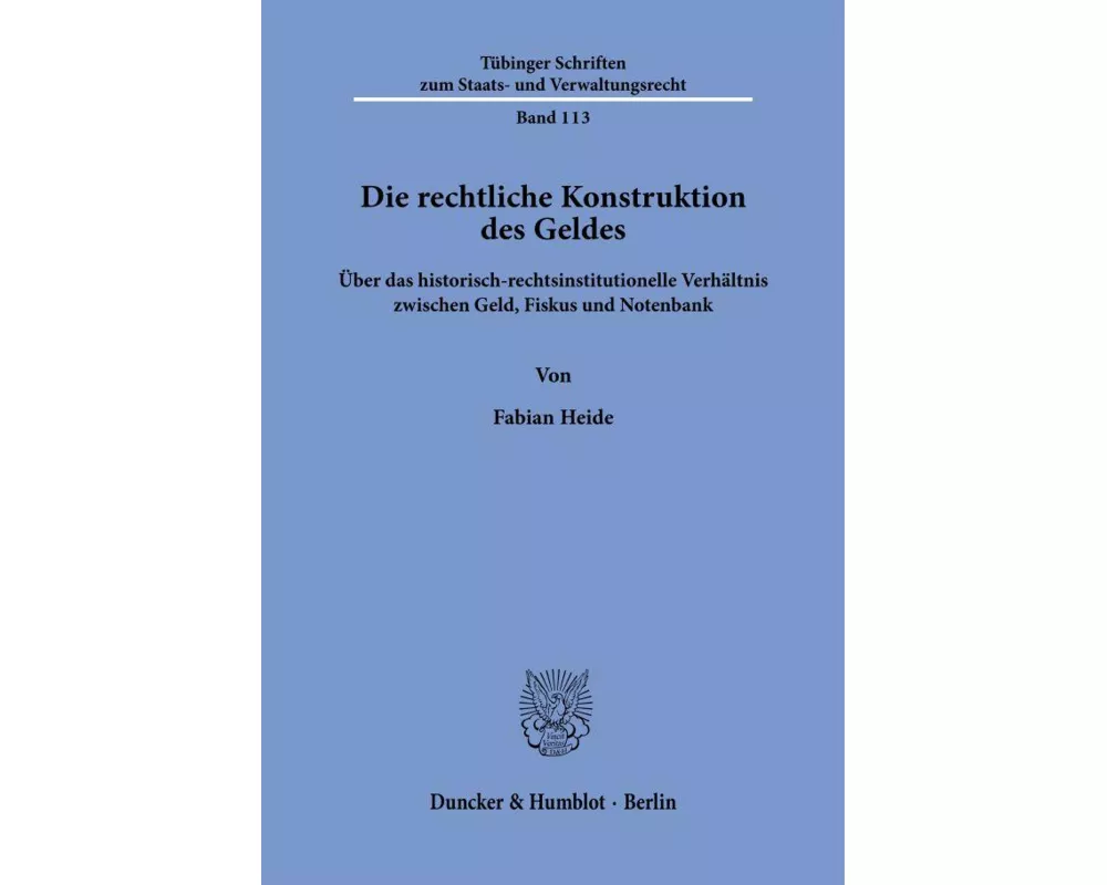 Die rechtliche Konstruktion des Geldes