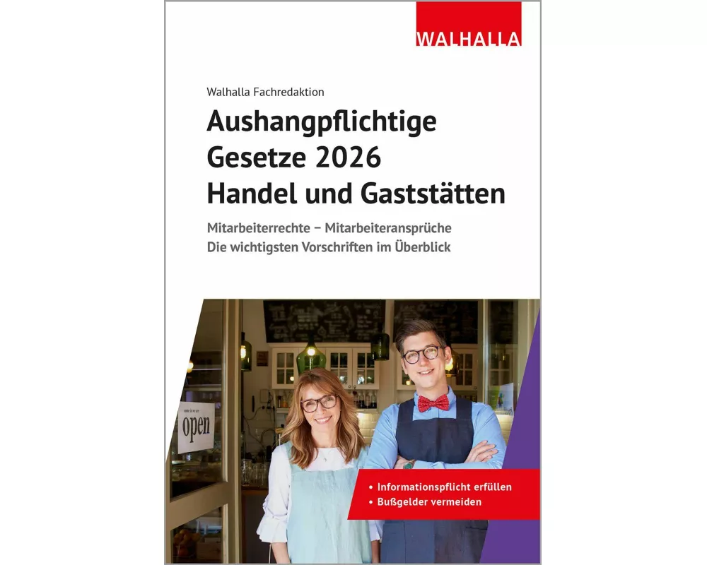 Aushangpflichtige Gesetze 2026 Handel und Gaststätten