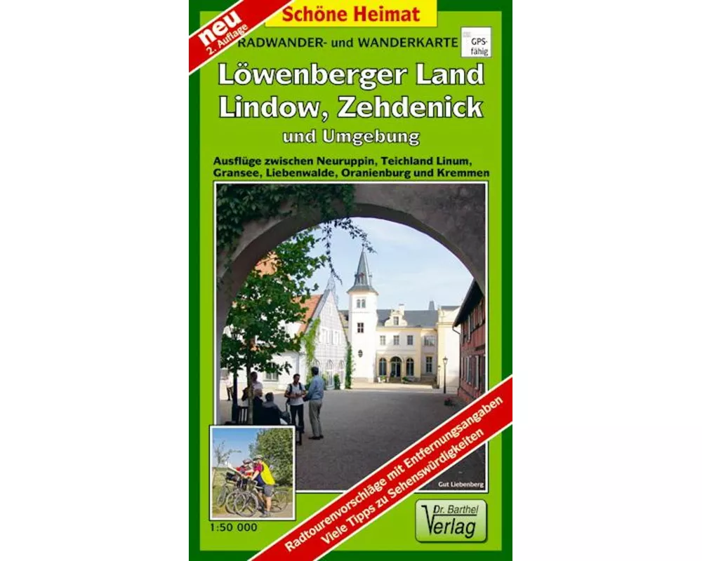 Radwander- und Wanderkarte Löwenberger Land, Lindow, Zehdenick und Umgebung