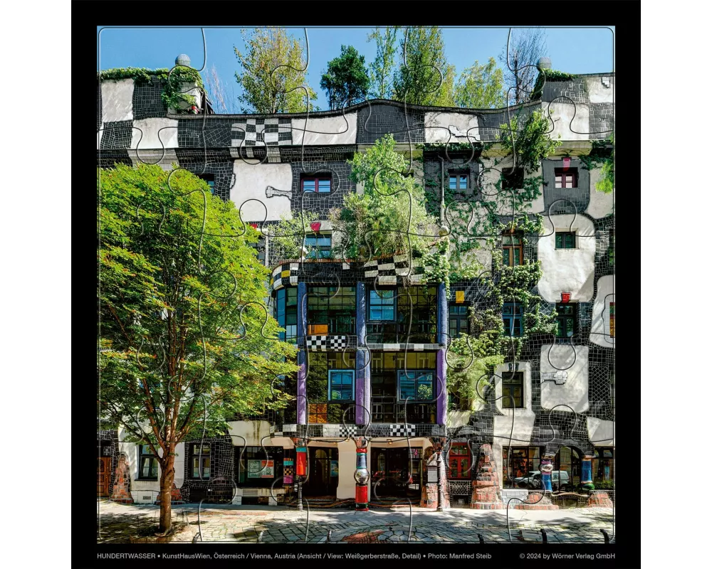 Hundertwasser Puzzle mit Grußkarte