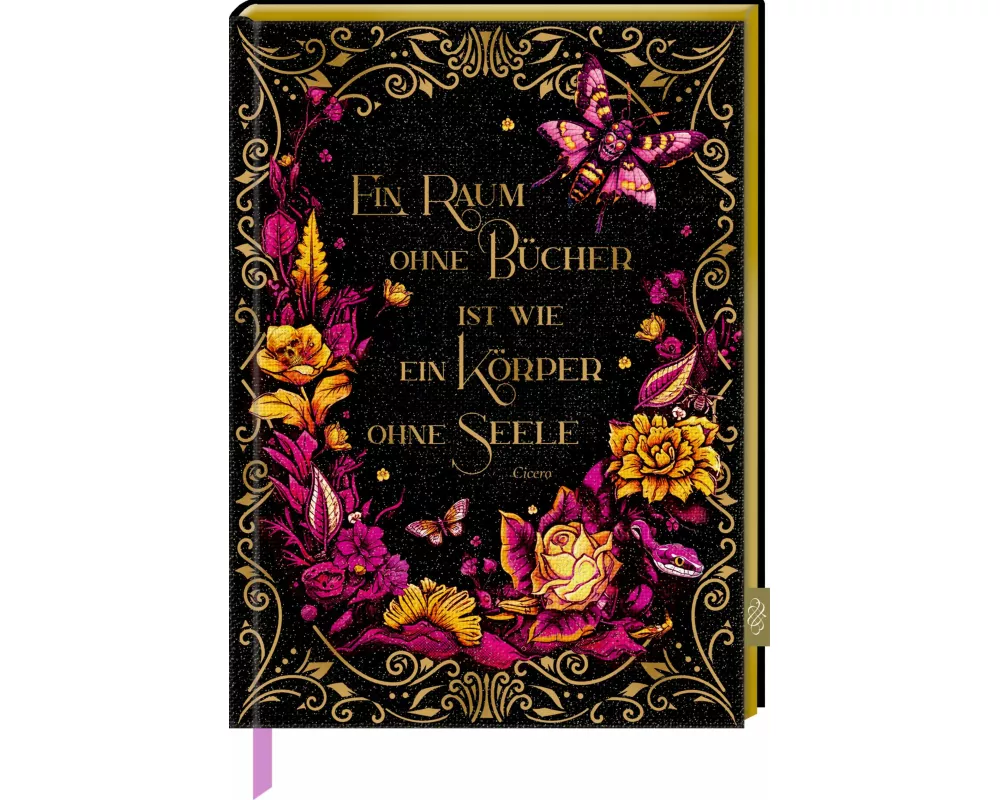 Notizbuch mit glitzerndem Stoffeinband