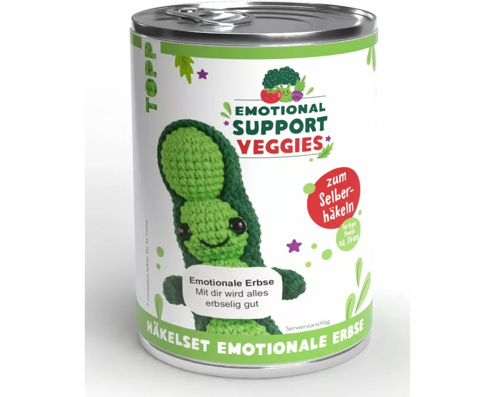 Emotional Support Veggies Häkelset Erbse