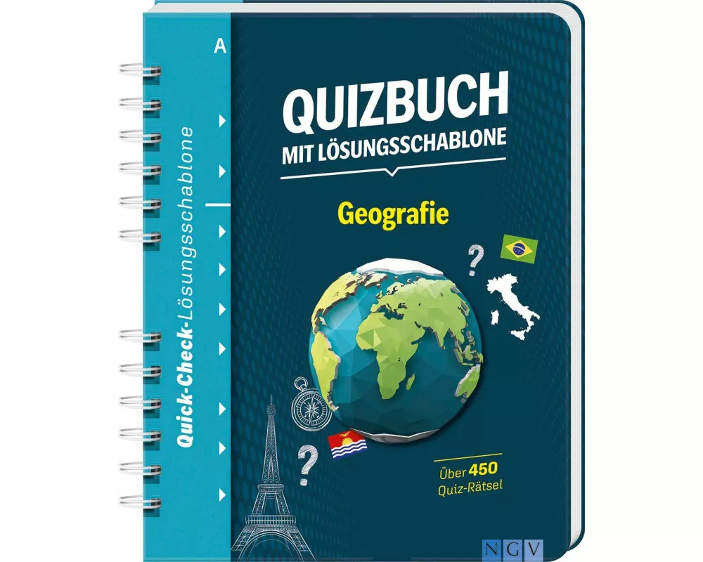 Quizbuch mit Lösungsschablone Geografie
