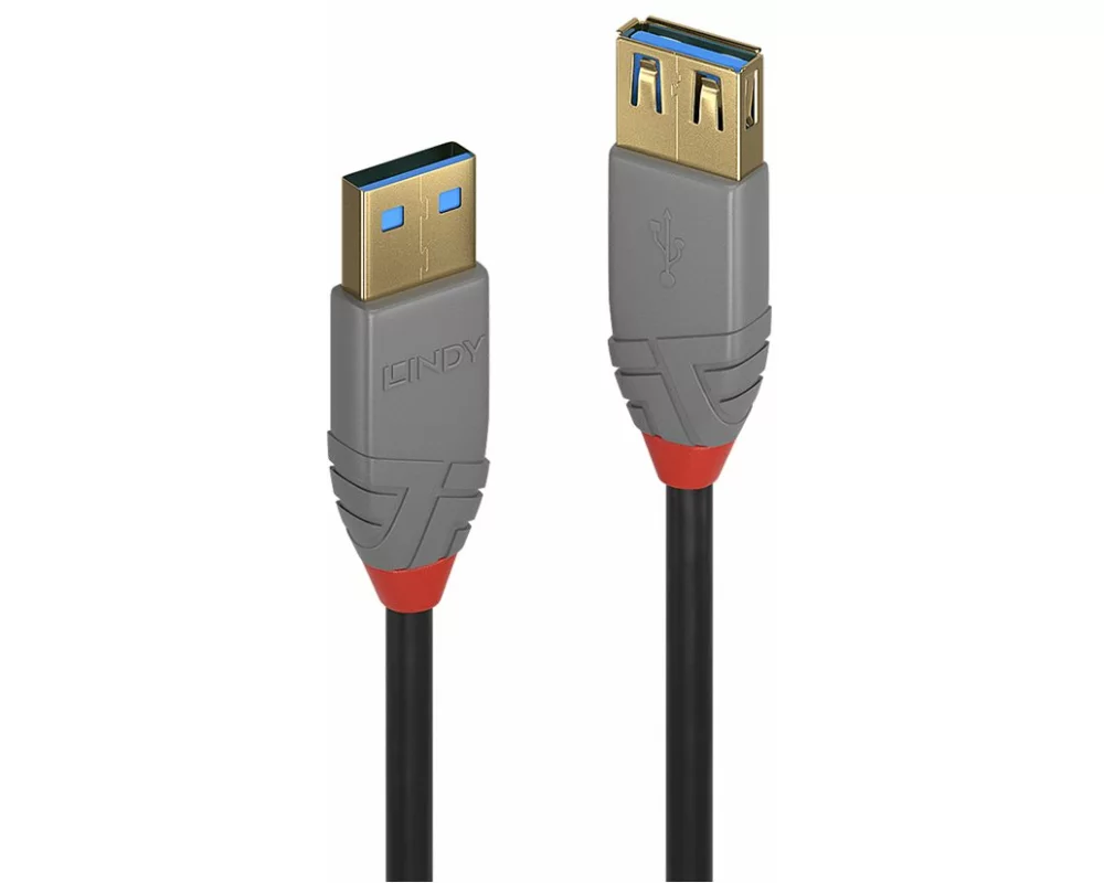 LINDY Anthra Line USB Cable, USB 3.1, USB/A-USB/A M-F, 1m, Gen1 Extension