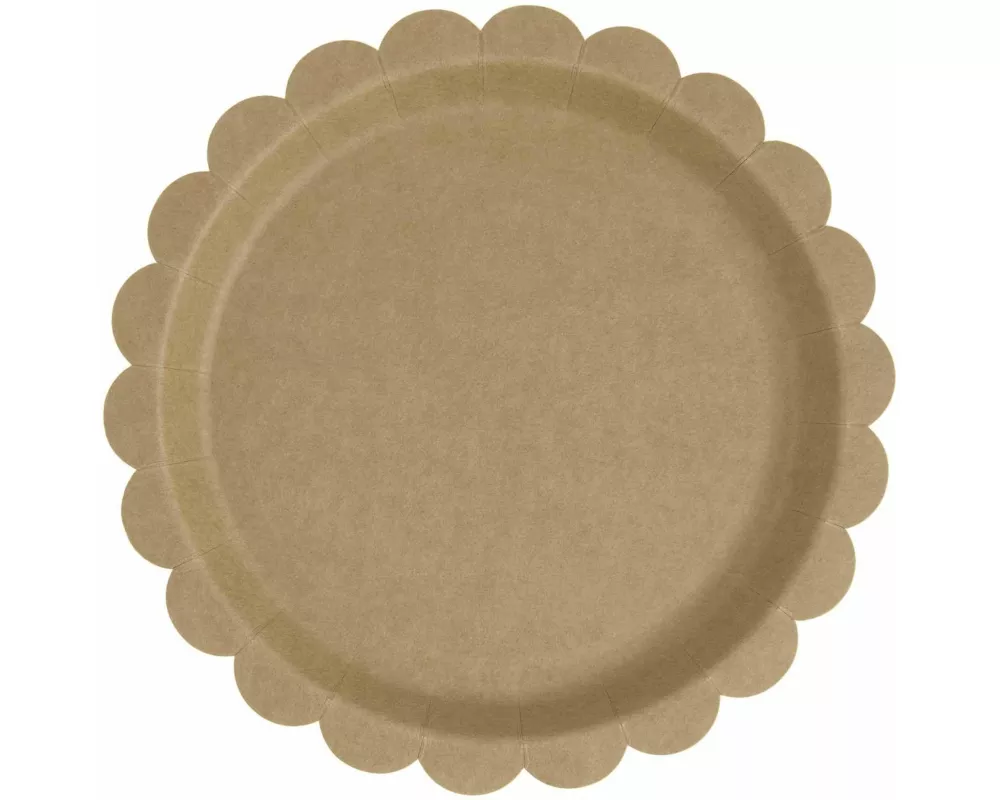 Pappteller Kraftpapier, FSC MIX, 8 Stk, 23 cm, 350 g/m²