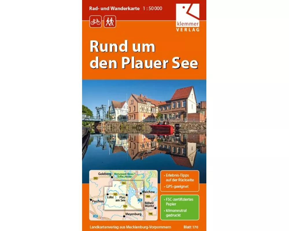 Rund um den Plauer See 1 : 50 000 Rad- und Wanderkarte