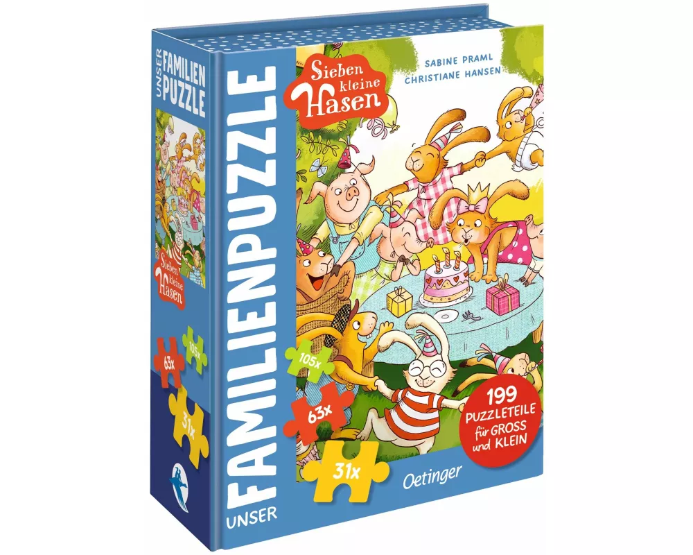 Sieben kleine Hasen. Unser Familien-Puzzle 199 Teile