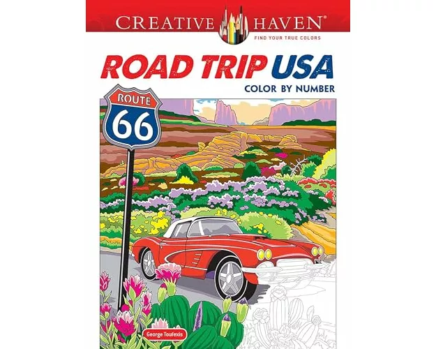 Creative Haven Road Trip USA Color by Number