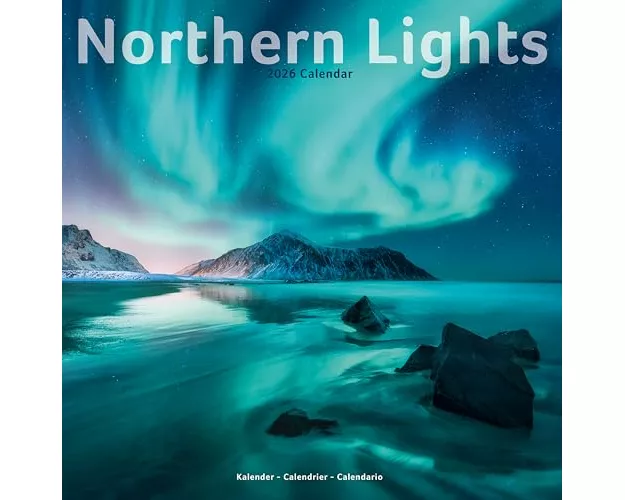 Northern Lights Calendar 2026 Square Travel Wall Calendar - 16 Month