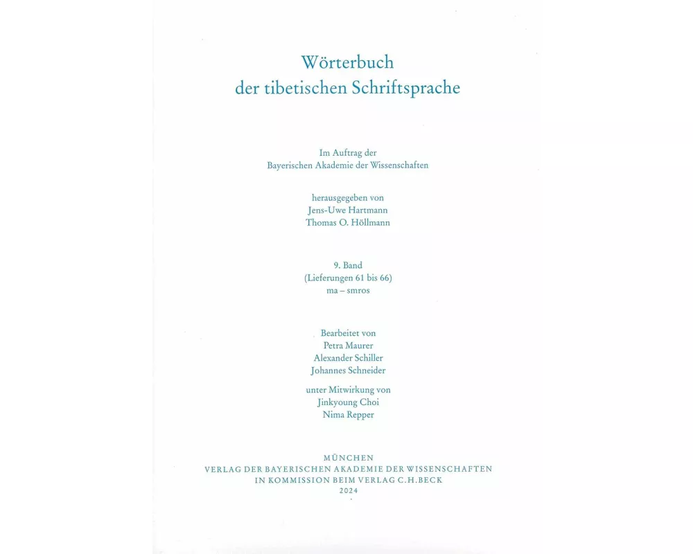 Wörterbuch der tibetischen Schriftsprache Band 9 (Lieferungen 61 – 66)