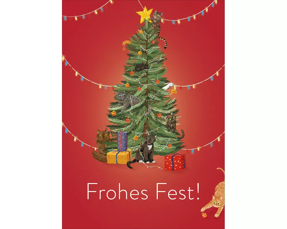 Postkarten Katzen Frohes Fest (VE10)