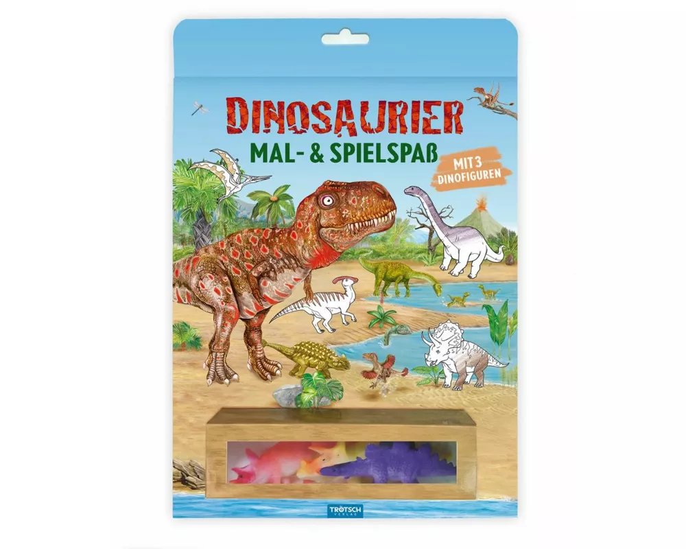 TRÖTSCH - Malbuch Dinosaurier Mal- und Spielspaß S2 Malbuch mit Spielzeug| Ab 3 Jahren