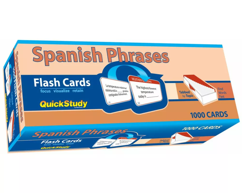 Spanish Phrases Flash Cards (1000 Cards)