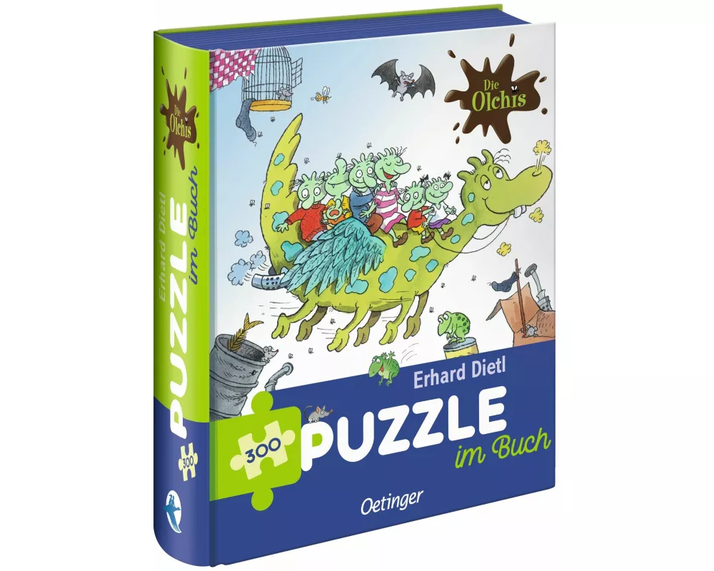 Die Olchis. Puzzle im Buch. Feuerstuhl. 300 Teile, Format 48 x 24 cm