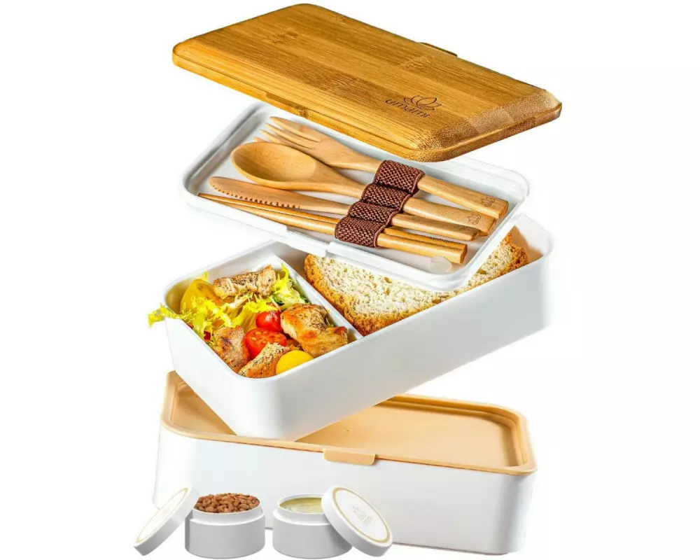 Umami Lunchbox Original L White und Bamboo