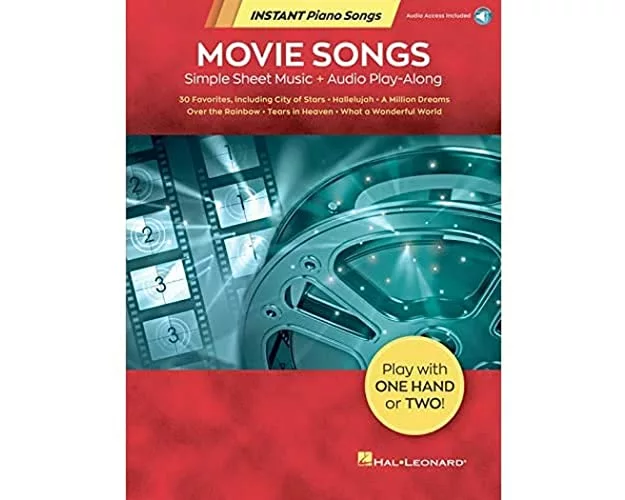 Movie Songs - Instant Piano Songs Simple Sheet Music + Audio Play-Along Book/Online Audio