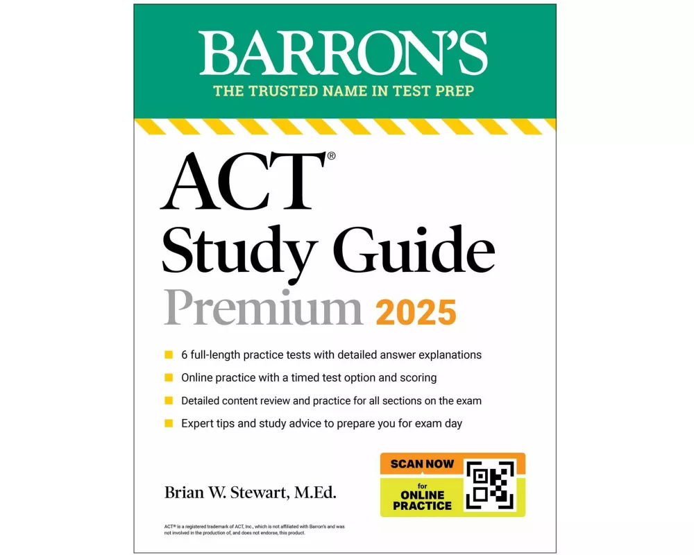 ACT Study Guide Premium, 2025: 6 Practice Tests + Comprehensive Review + Online Practice