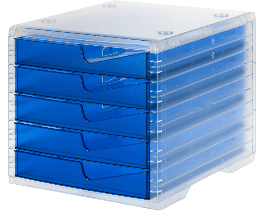 STYRO Styroswingbox light 275-8430.322 blau/transluz. 5 Schubladen