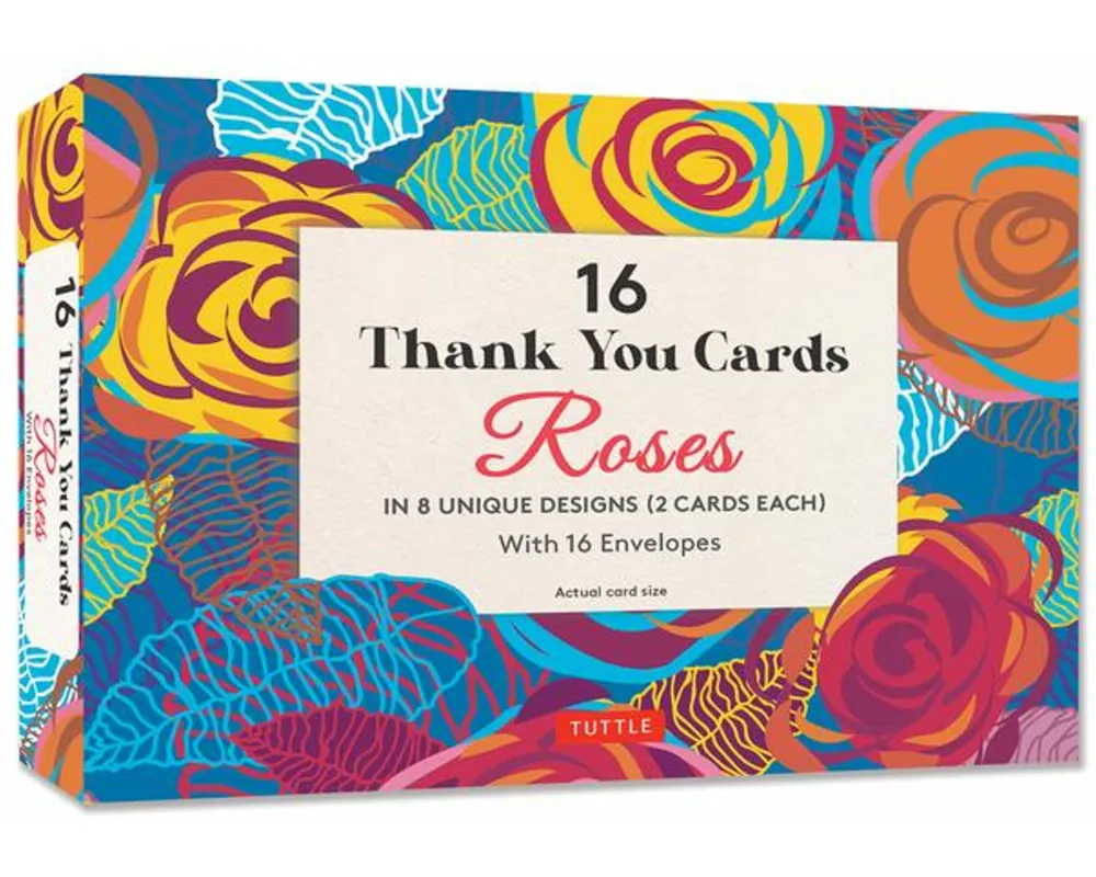 16 Thank You Cards, Roses