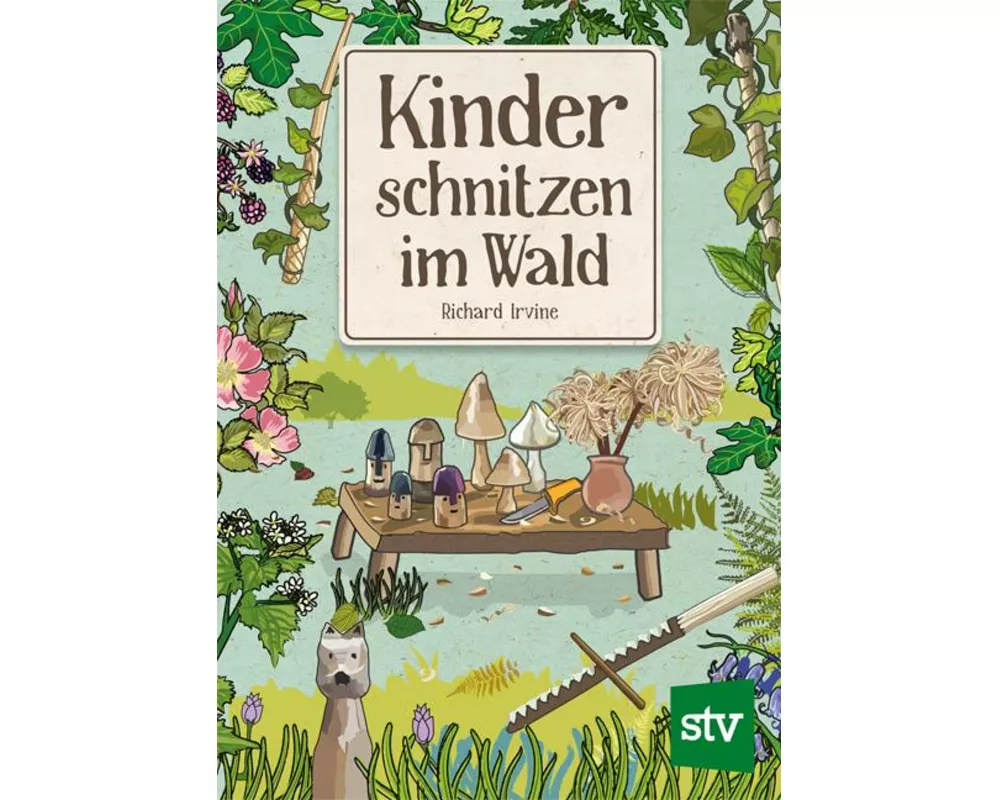 Kinder schnitzen im Wald