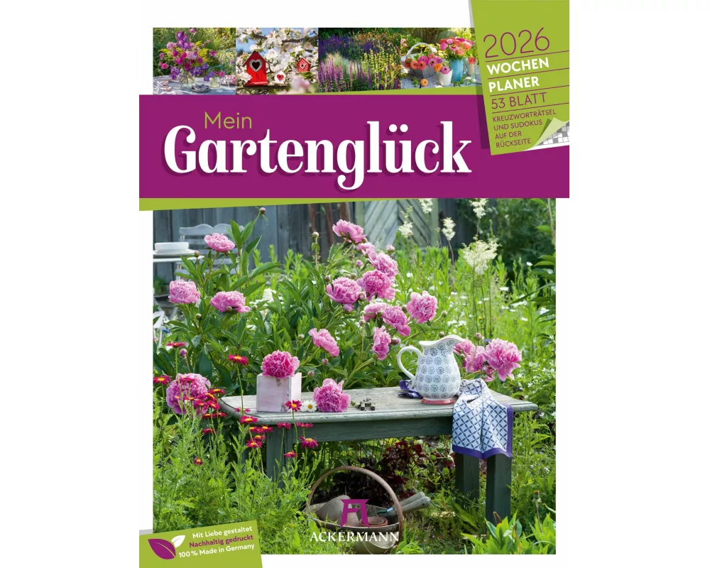 Gartenglück Wochenplaner Kalender 2026