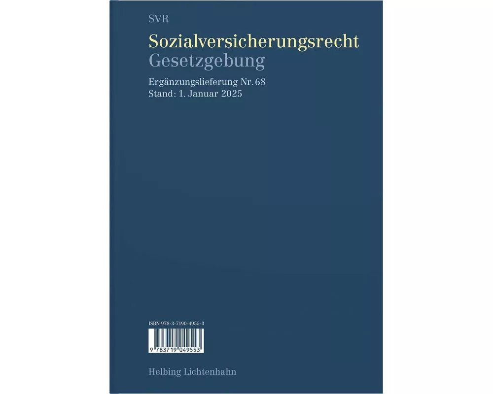 Sozialversicherungsrecht - Gesetzgebung EL 68