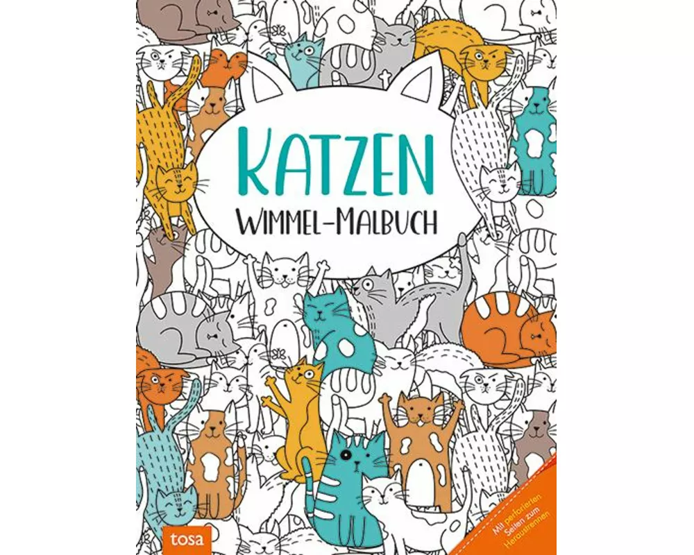 Katzen - Wimmel-Malbuch