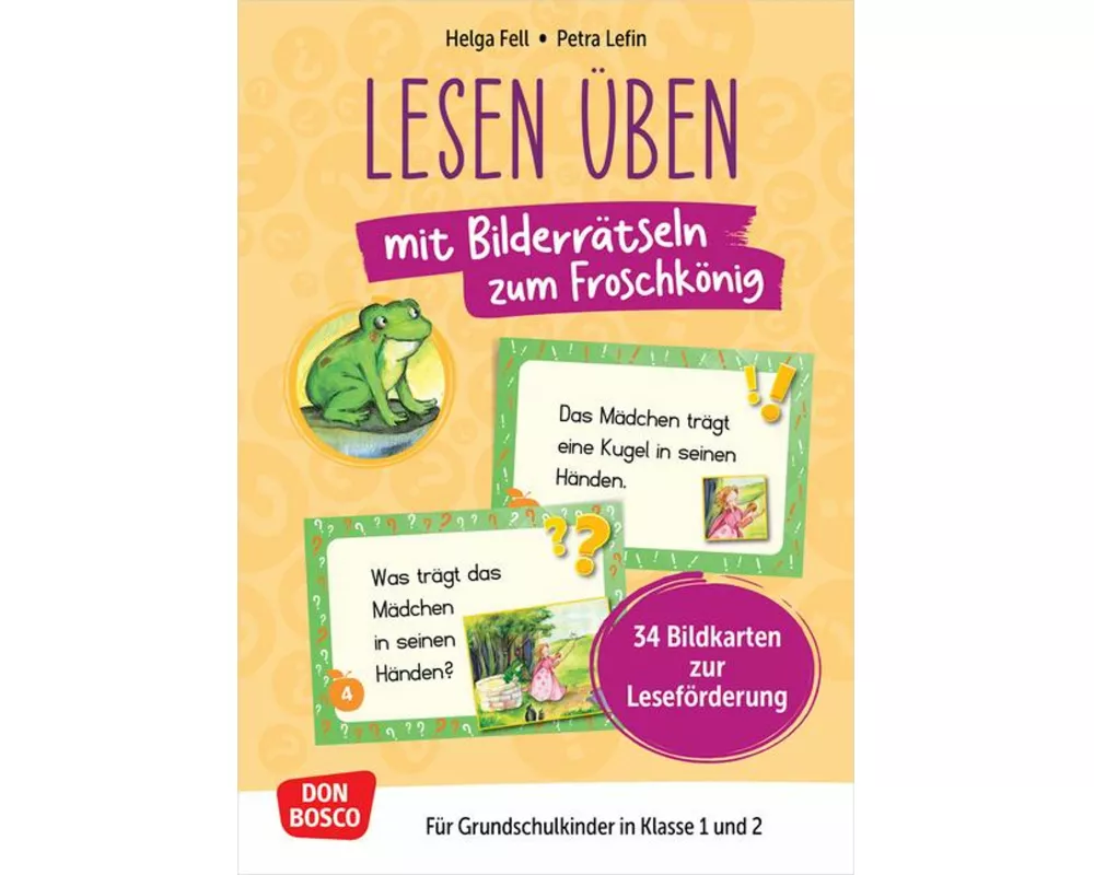 Lesen üben mit Bilderrätseln zum Froschkönig. 34 Bildkarten zur Leseförderung