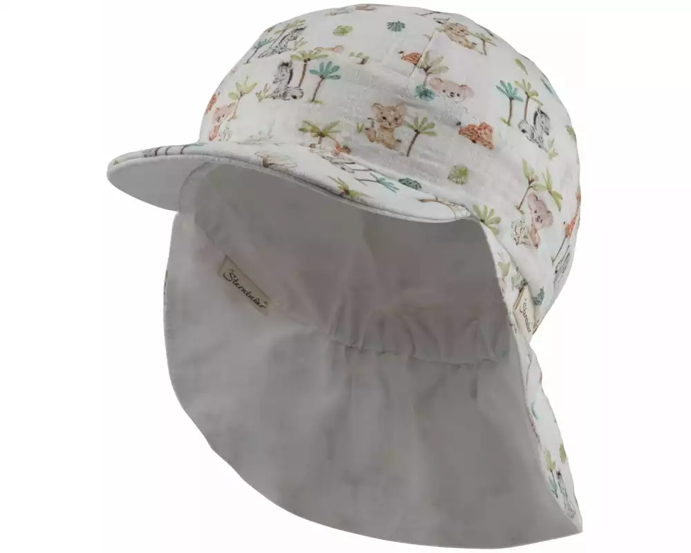 Sterntaler Sommermütze mit Nackenschutz Tierbabys Ecru Gr. 51