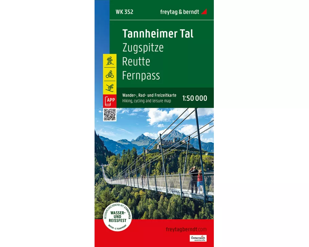 Tannheimer Tal, Wander-, Rad- und Freizeitkarte 1:50.000, freytag & berndt, WK 352
