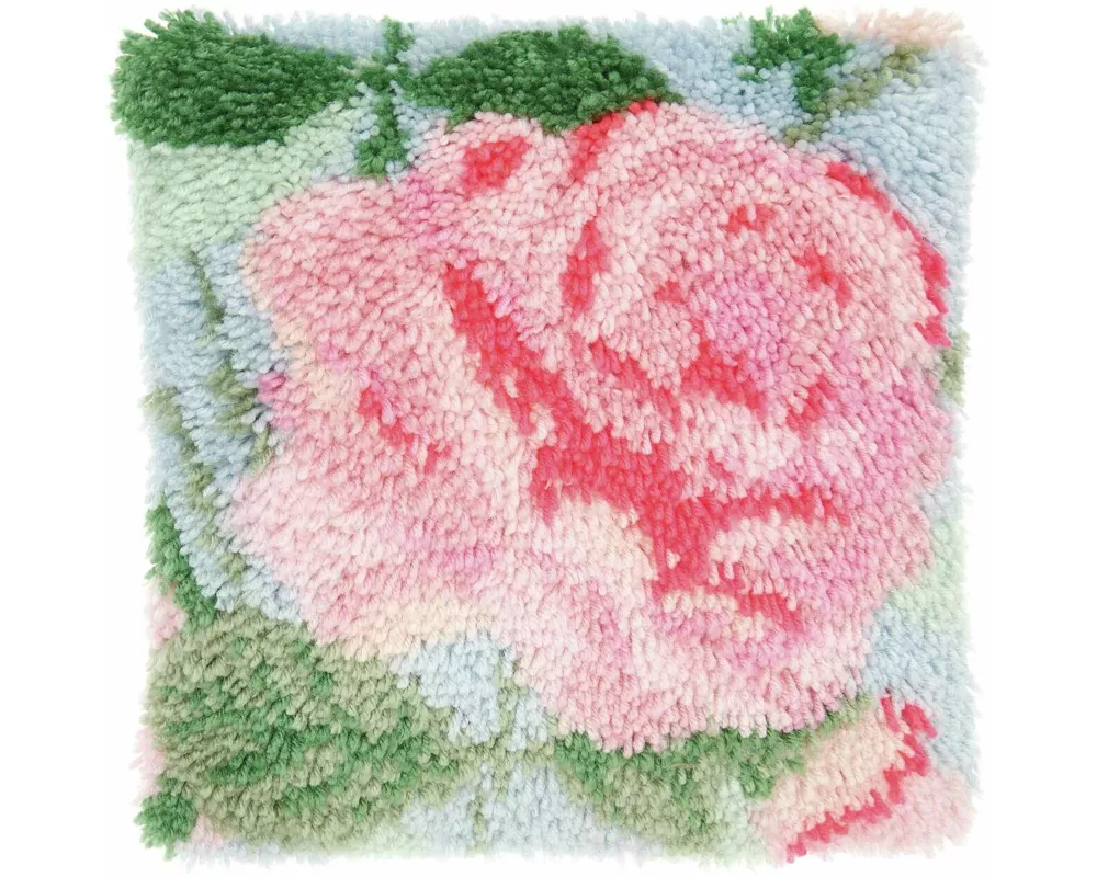 Rico Hooki Hooki, Knüpfset, Kissen Rose, 40x40cm