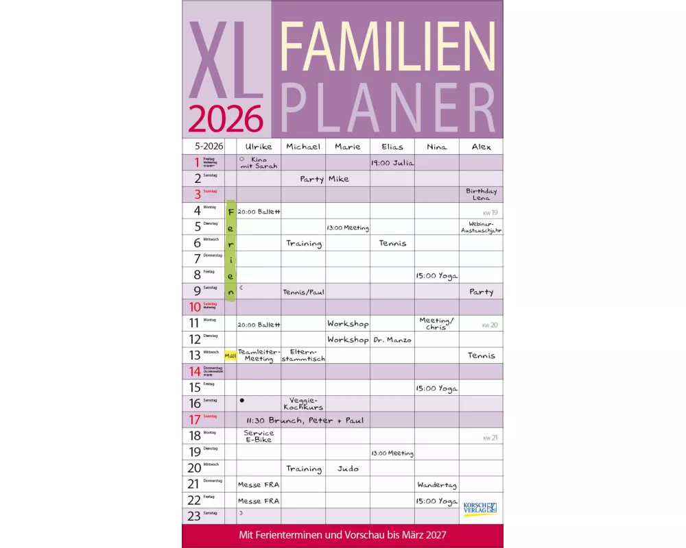 XL Familienplaner 2026