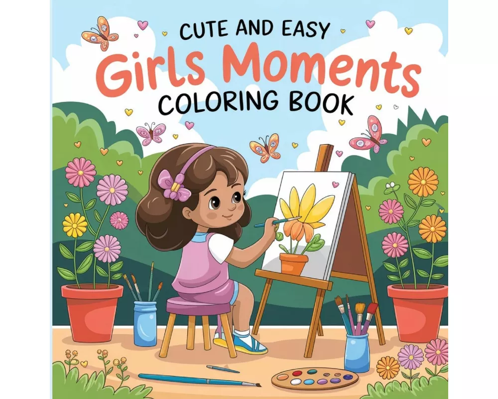 Cute and Easy Girls Moments Coloring Book