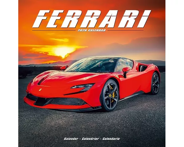 Ferrari Calendar 2026 Square Car Wall Calendar - 16 Month
