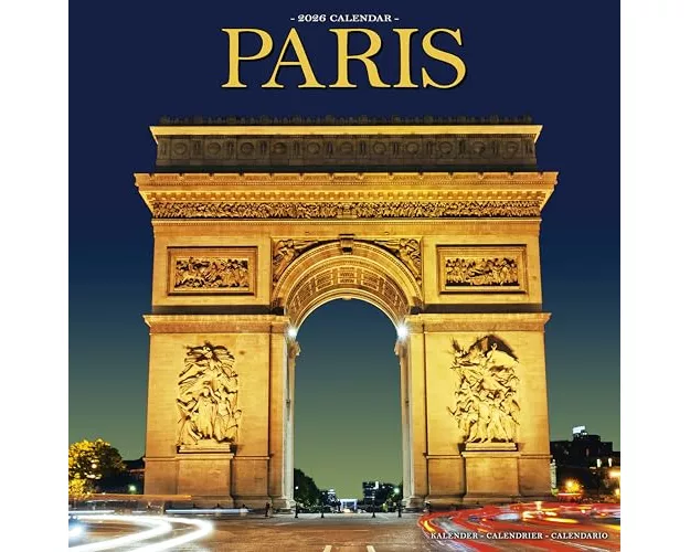 Paris Calendar 2026 Square Travel Wall Calendar - 16 Month